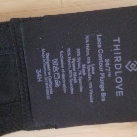 NWOT ThirdLove Lace Contour Plunge Bra 34H Black - Picture 4 of 7